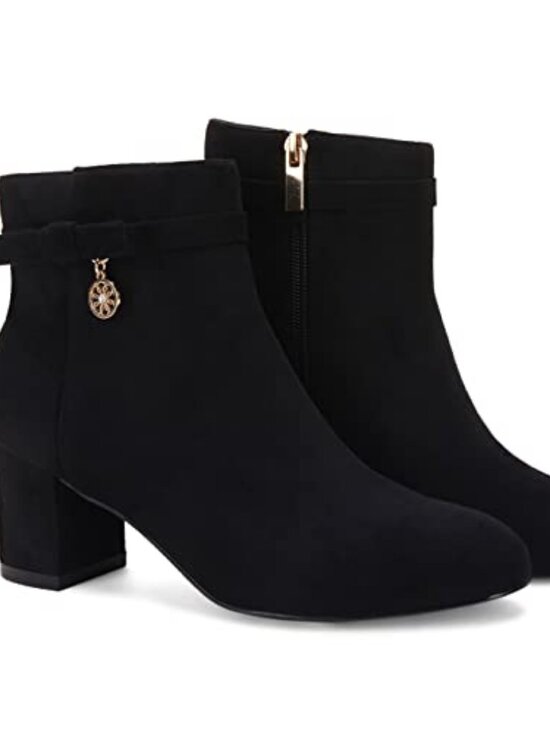 Branded Shoes - Women's Ankle Boots Chunky Block Low Heel Vintage Tie Knot Booties Shoes